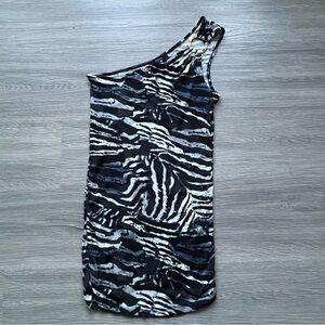Express Black and White Patterned Dress